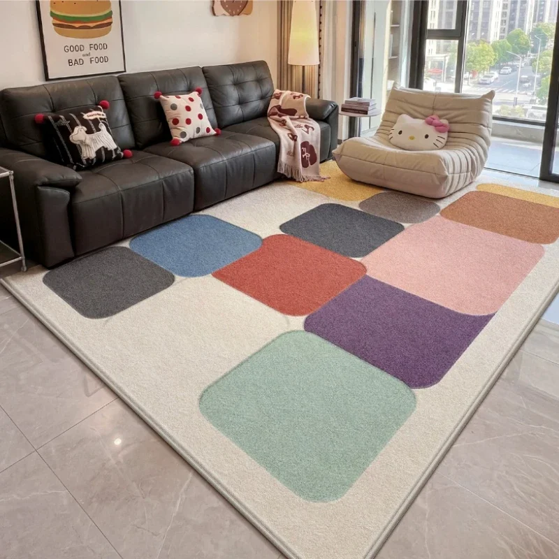 Large Area Bedroom Decor Plush Carpet Dopamine Color Carpets for Living Room Thick Washable Study Floor Mat Home Fluffy Soft Rug