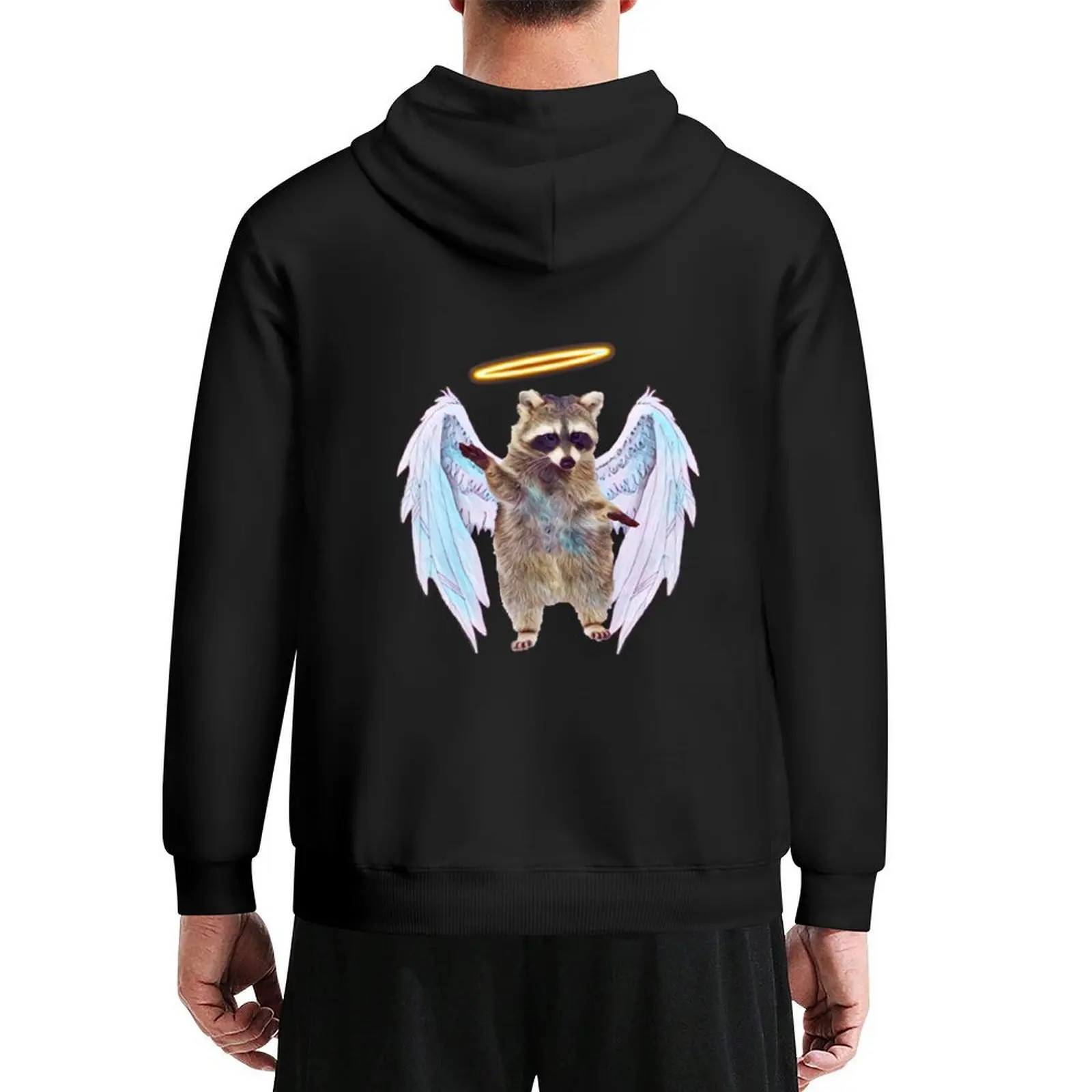 

Angel Raccoon Hoodie male clothes men's autumn clothes japanese style korean clothes hoodie for men