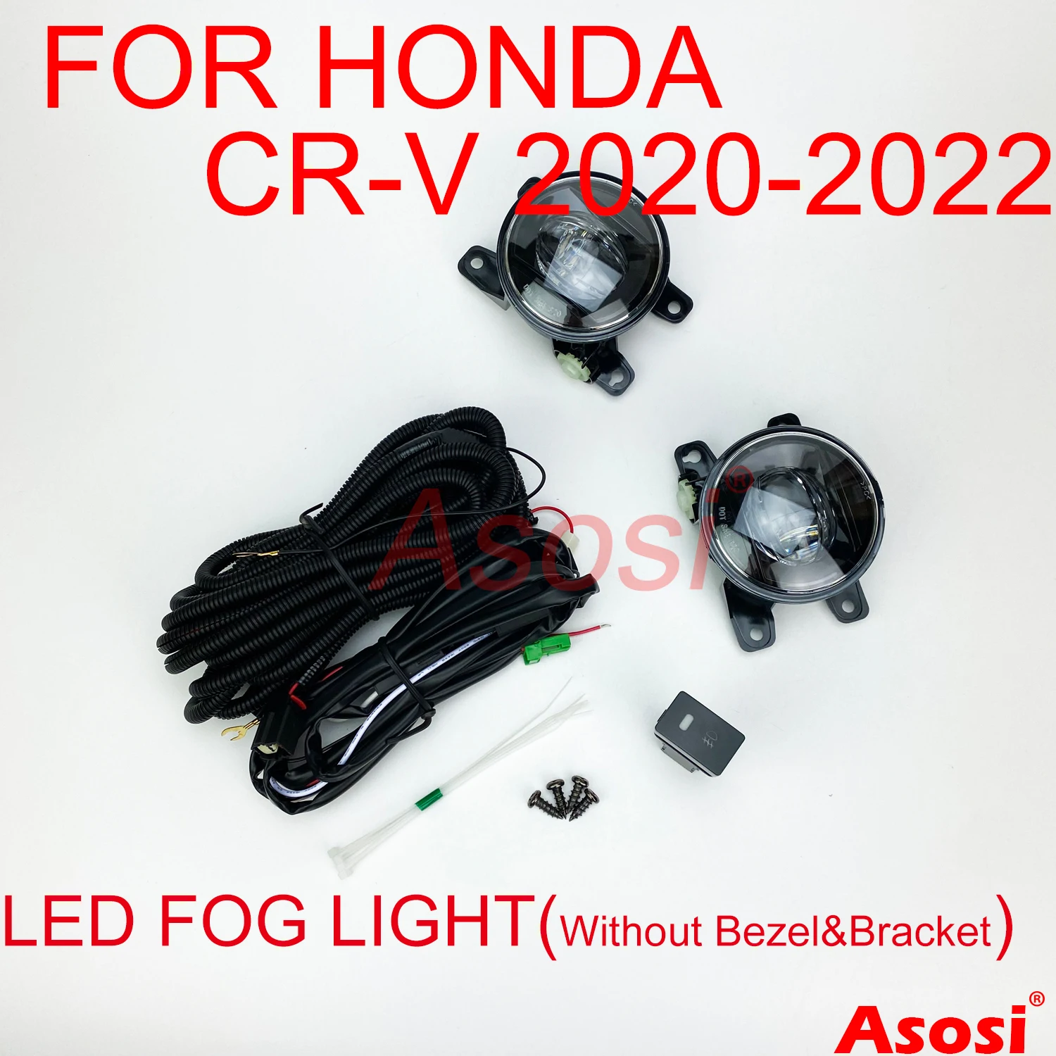 

Front Bumper LED Fog Driving Lights For Honda CRV CR-V 2020 2021 2022 Left + Right Side With Bulb Switch Wire Harness