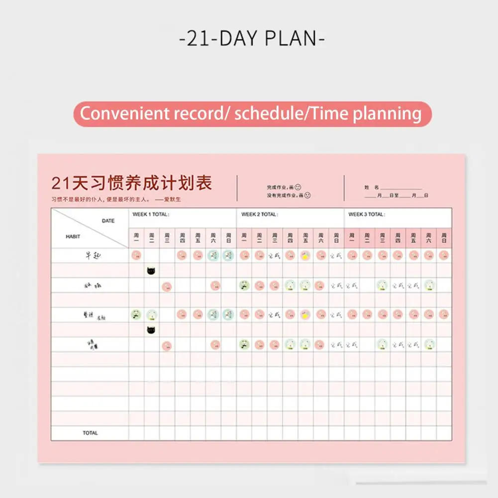 1 Set Daily Planner Sheets Practical Creative Decorative Student Study Time Schedules   Time Planning Checklists  for Office