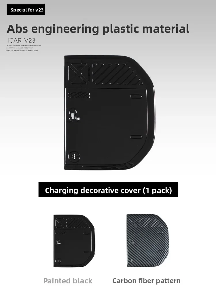 Car Charging Port Cover Decorative Sticker ABS Anti-scratch Protective Cover Exterior Accessories For Cherry ICAR V23 2025
