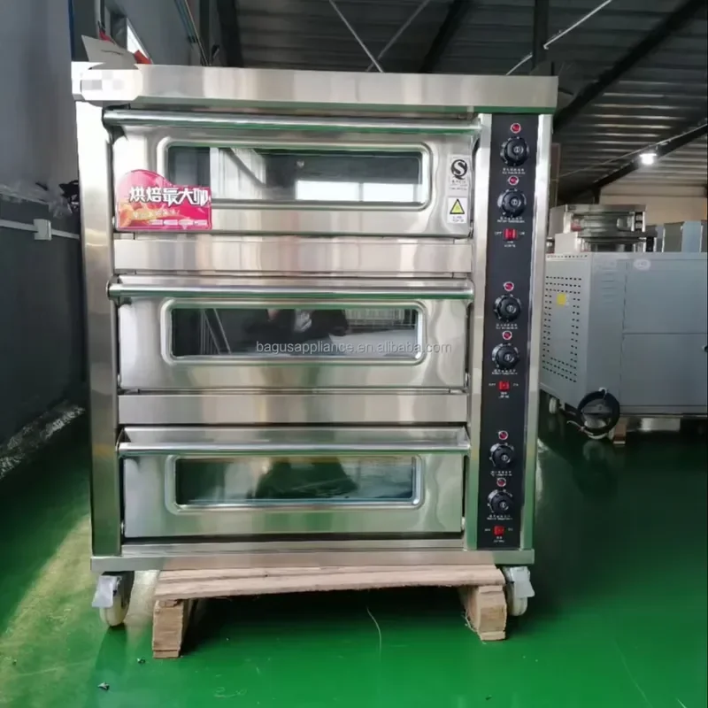 2026 Sale 3 Deck 3 Tray Multifunctional Bakery Electric Deck Oven Customized Baking Ovens