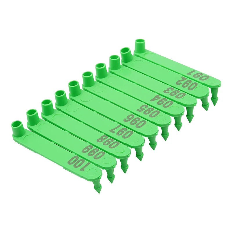 No.001-100 Sheep Ear Tag Signs Ear Laser Typing Copper Head Earrings with Words for Farm Animals Idetification Card 100Pcs