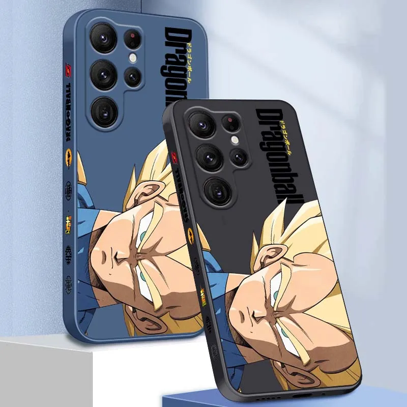 Dragon Ball Son Goku Cool Telefoon Case Voor Samsung Galaxy S25 S24 S23 S22 S21 S20 Ultra Plus FE 5G Vloeistof Links Touw Cover