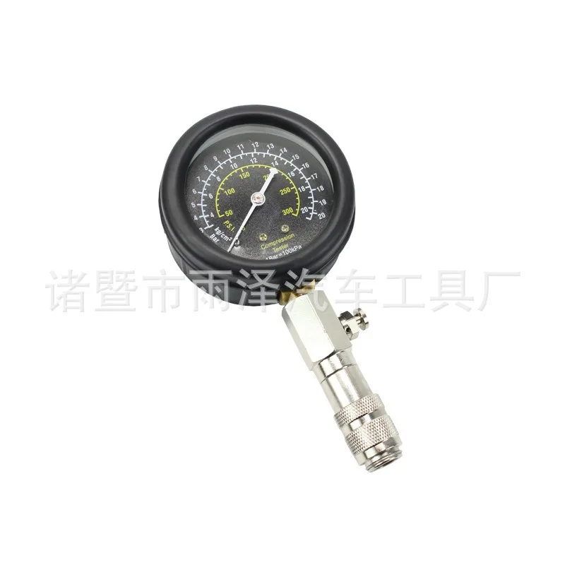 Universal Engine Cylinder Compression Tester Gauge Kit with Spark Plug Adapters for Car Motorcycle and ATV Diagnostics