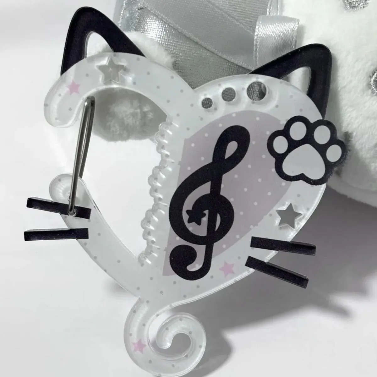 Cute Heart Cat Keychain Key Holder Acrylic INS Style Bag Pendant Keyring Hook Key Hanging Decor Gifts Keychain Organizer