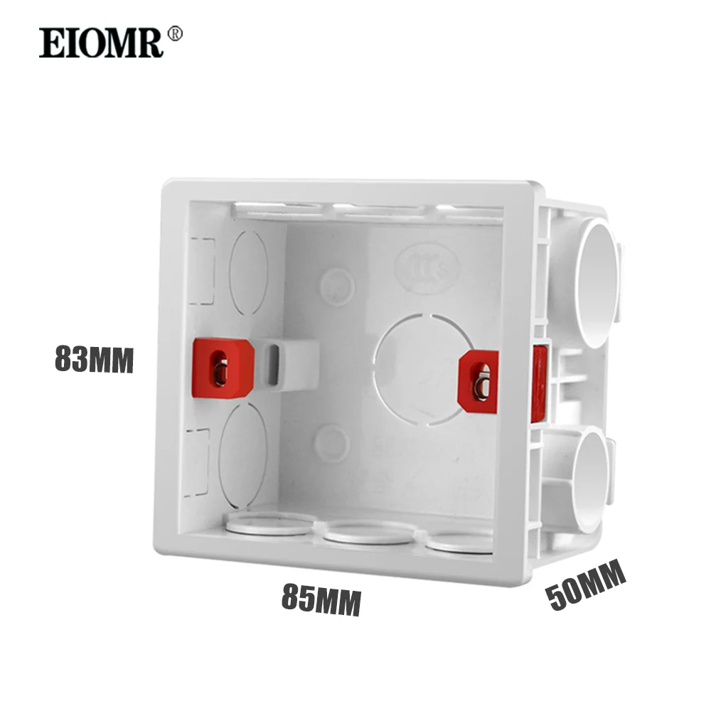 EIOMR Wall Switch Box Outlet Cassette 86*86mm Plastic Materials for Wall Light Switch EU Standard Internal Mount Socket Box