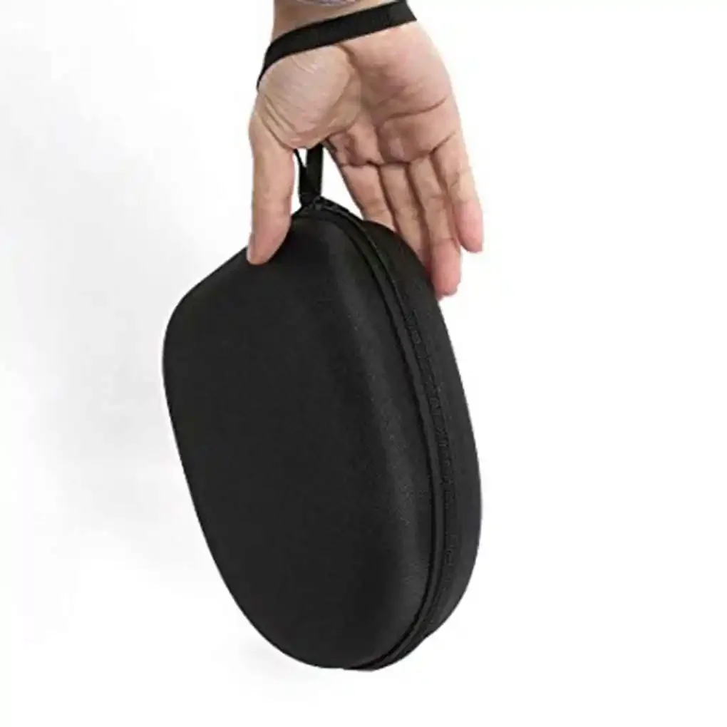 Headphone Carrying Case Shockproof Headset Pouch Capacity Handheld Earphone Container Company Travel Supplies Black image 2