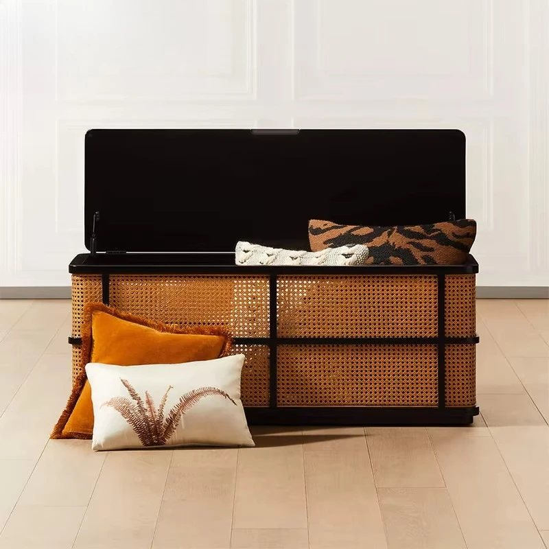 

Furniture Living room furniture patio wooden ottoman storage chair rattan chair bedside bench long ottoman with storage