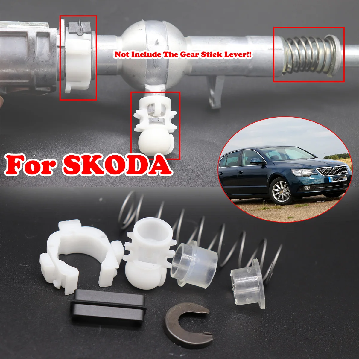 

Gear Shifter Selector Lever Shaft Gear Stick Spring Bushing Manual transmission For Skoda Yeti 5L 2009 - 2017 Superb Octavia