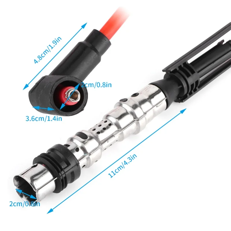 6Pcs Ignition Cable Spark Wire Cord 1J0998031 Fit For Corrado VR6 2.8 2.9 With Pull Rod
