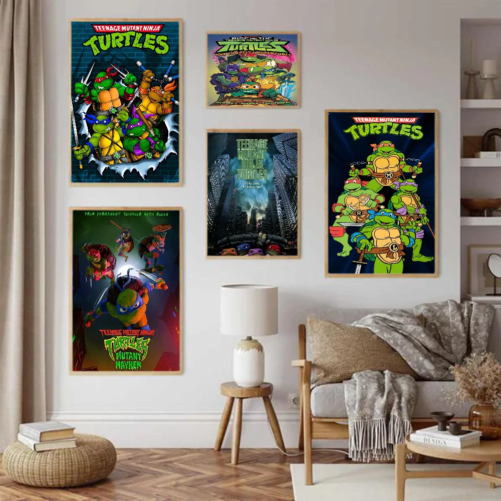 Teenage Mutant Ninja Turtles Classic Anime Poster Waterproof Paper Sticker Coffee House Bar Room Wall Decor