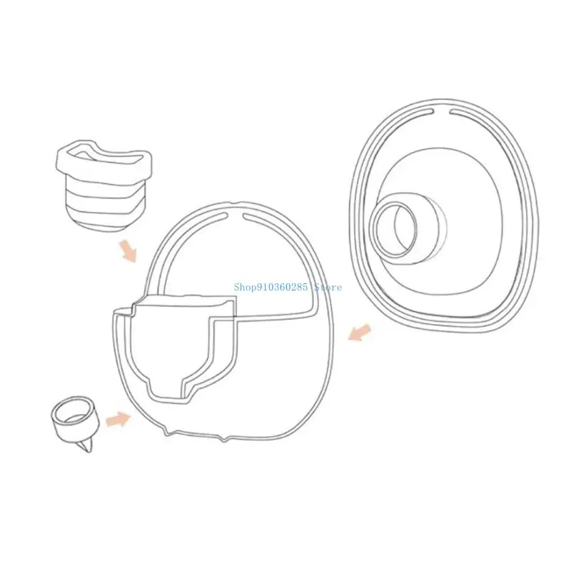 مجموعة ملحقات مضخة الثدي بتصميم 5 في 1 K9FF تتضمن غشاء كأس جامع شفة 24 مم/27 مم لموديلات S18/S21