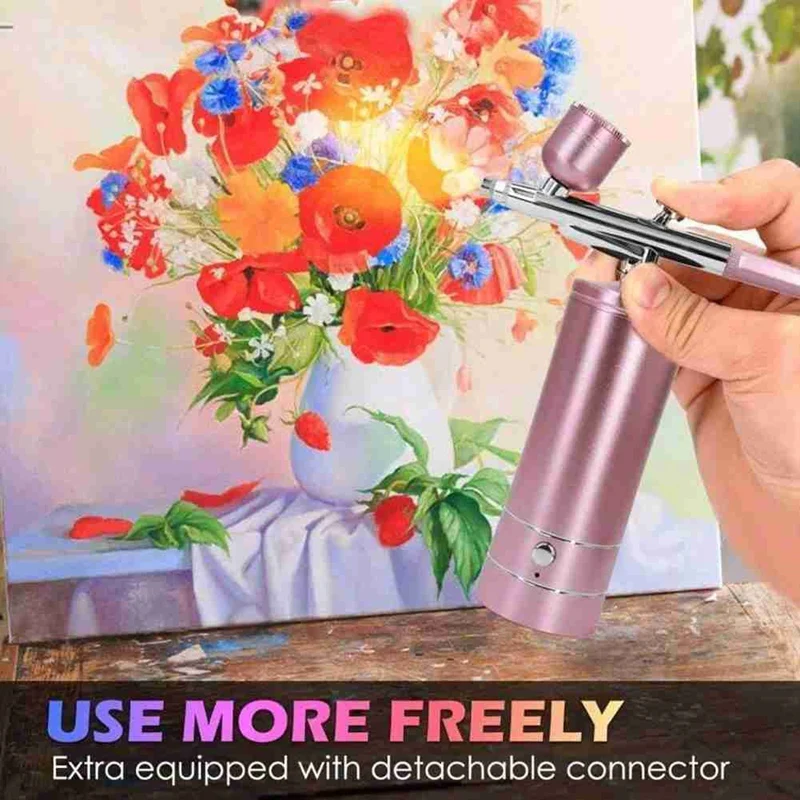 Aerógrafo para unhas kit aerógrafo sem fio compressor 2 níveis 36 psi pressão recarregável máquina de escova de ar para arte do prego