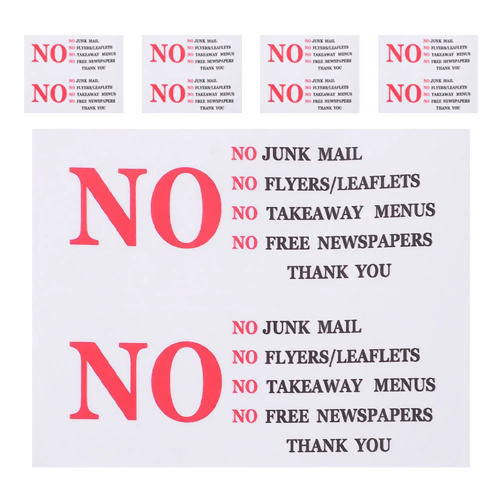 

2pcs Reminder Decal Waterproof Self-Adhesive No Junk Mail Sticker Weather Resistant Pvc Mailbox Warning Sticker For Residential