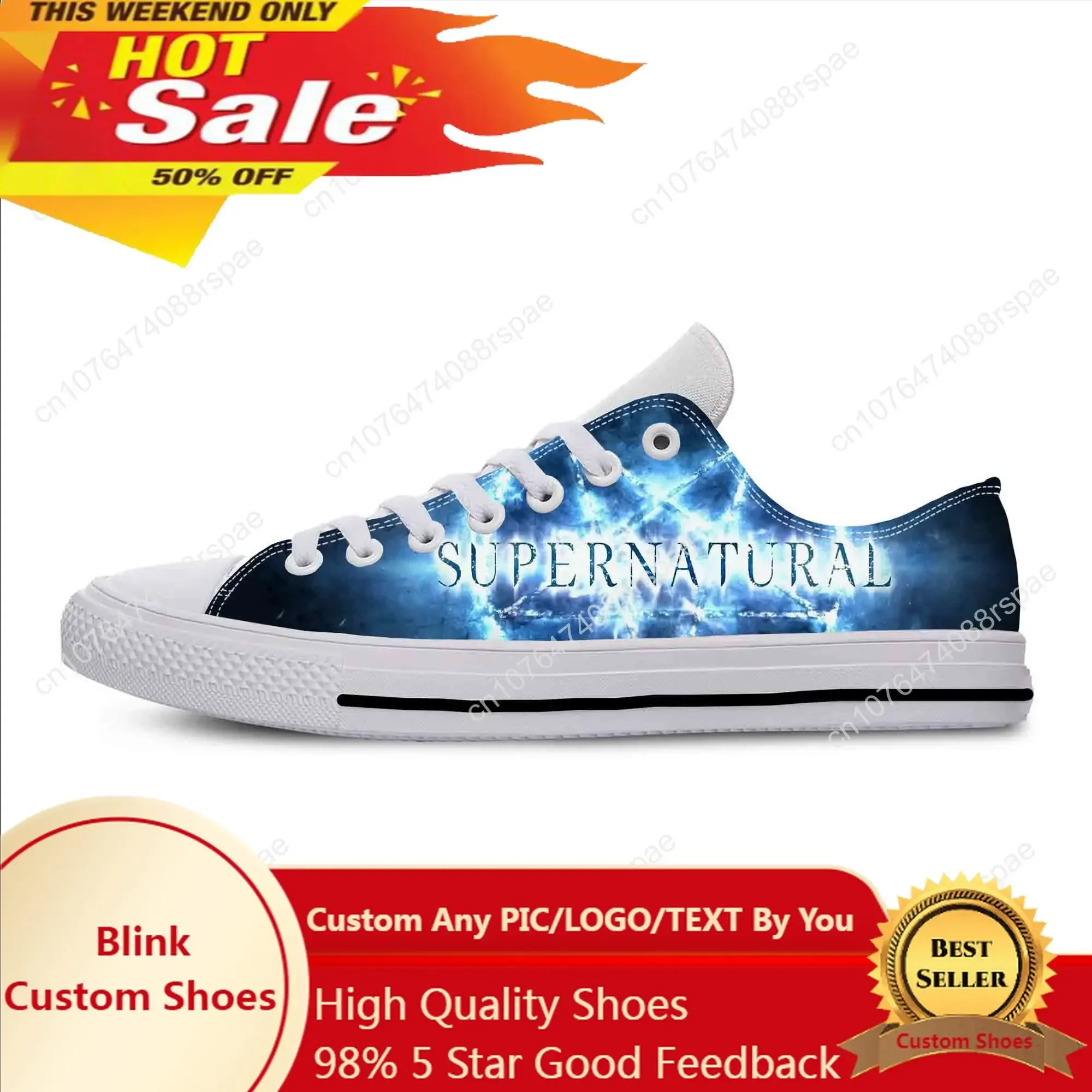 

Hot Anime Cartoon Manga Supernatural Winchester Bros Casual Shoes Lightweight Men Women Sneakers Low Top Breathable Board Shoes