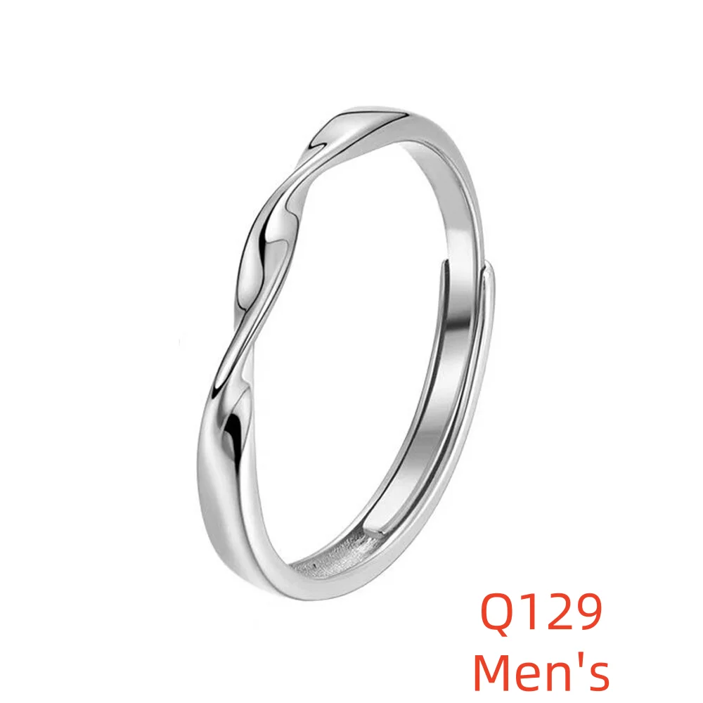 925 Sterling Silver Mobius Ring, AAA Zircon Gift