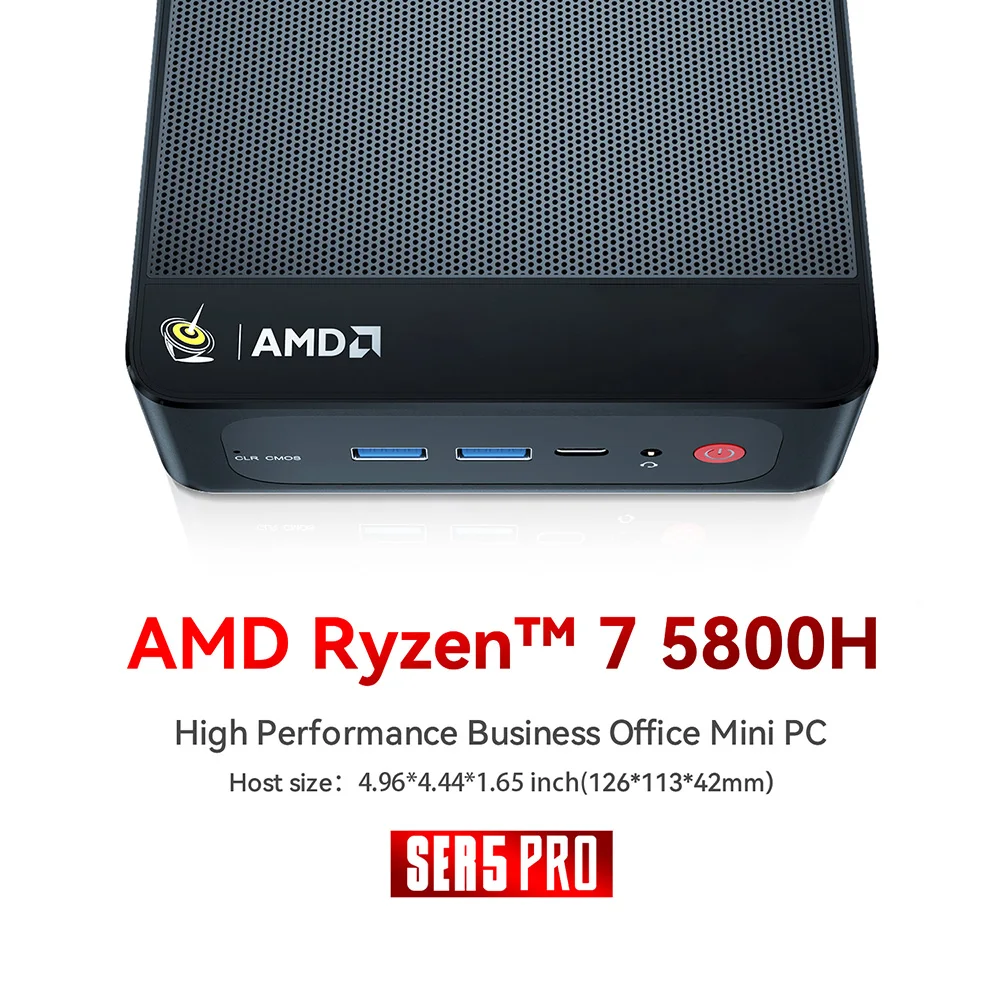 Мини-ПК Beelink SER5 Pro AMD Ryzen 7 5800H DDR4 16 ГБ 32 ГБ SSD 500 ГБ Поддержка Wi-Fi6 BT5.2 4K HD 1000M Настольный компьютер