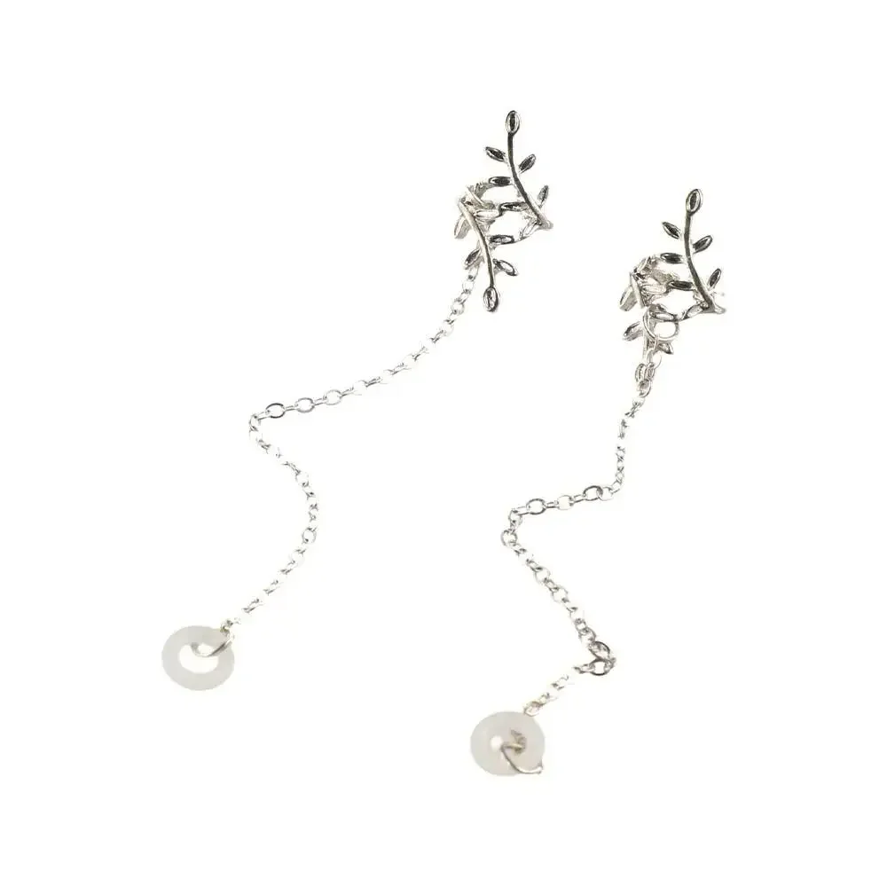 2pcs/pair Leaf Anti-Lost Earphone Clip Ear Decor Hollow Out Earphone Protection Chain Ear Clip Jewelry Headphone Chains