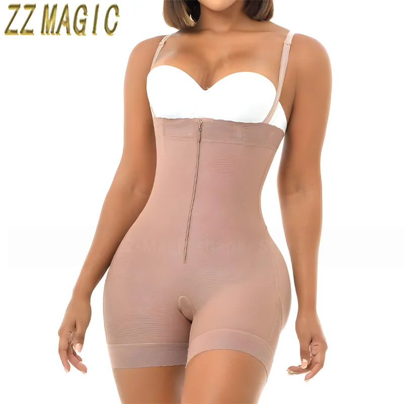 Fajas Colombianas Detachable Straps Full Body Shaper Slimming Bodysuit Postpartum Stage 3 Girdle Push Up Butt Lifter Shapewear