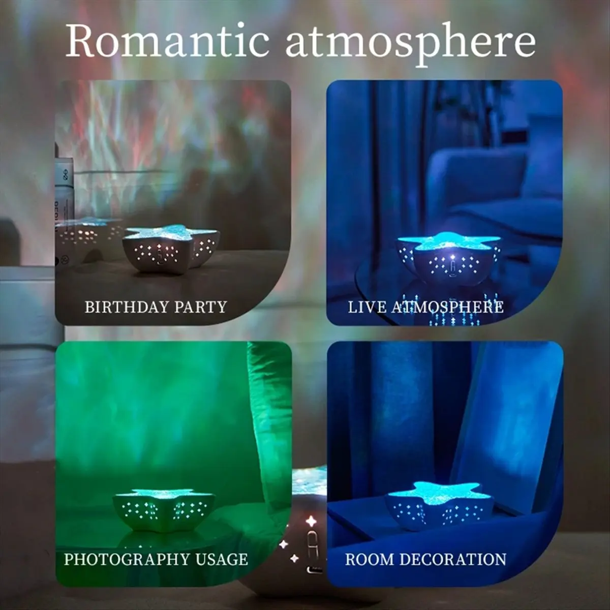 【Like】  Seahorse Galaxy Projector Lamp Rechargeable Starry Night Lamp Gradient Multicolour Bedroom Ambient Lamp Desktop Decor