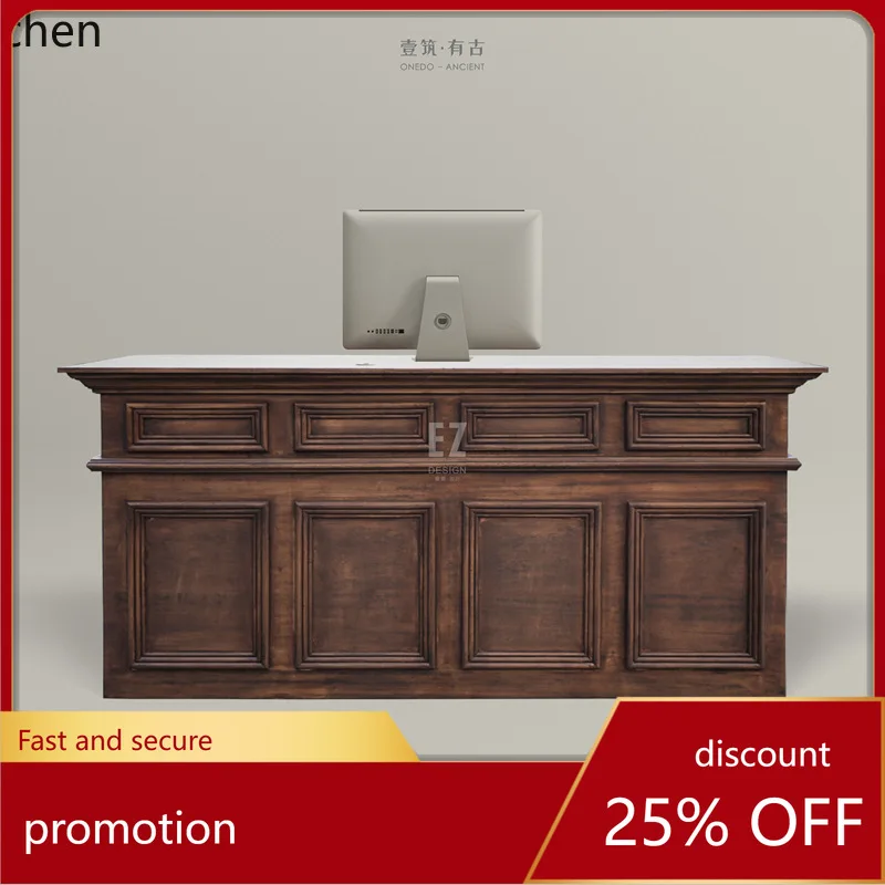 

LXC retro Industrial Style Company Reception Desk Clothing Store Cashier Counter Small Counter Bar Table