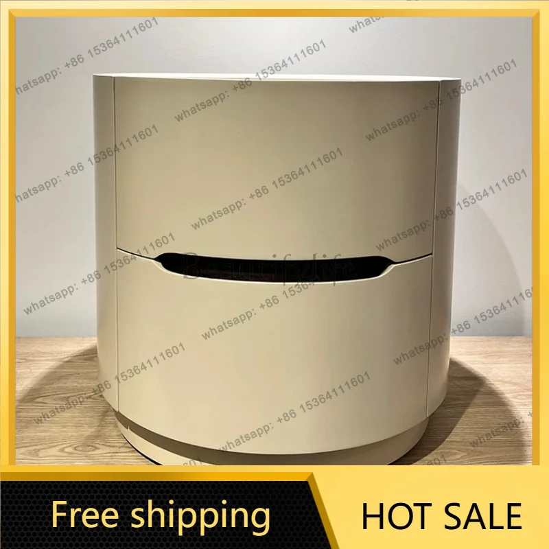 Factory Direct Italian Minimalist Painting Bedside Table Modern Simple Bedroom Round Locker Customization