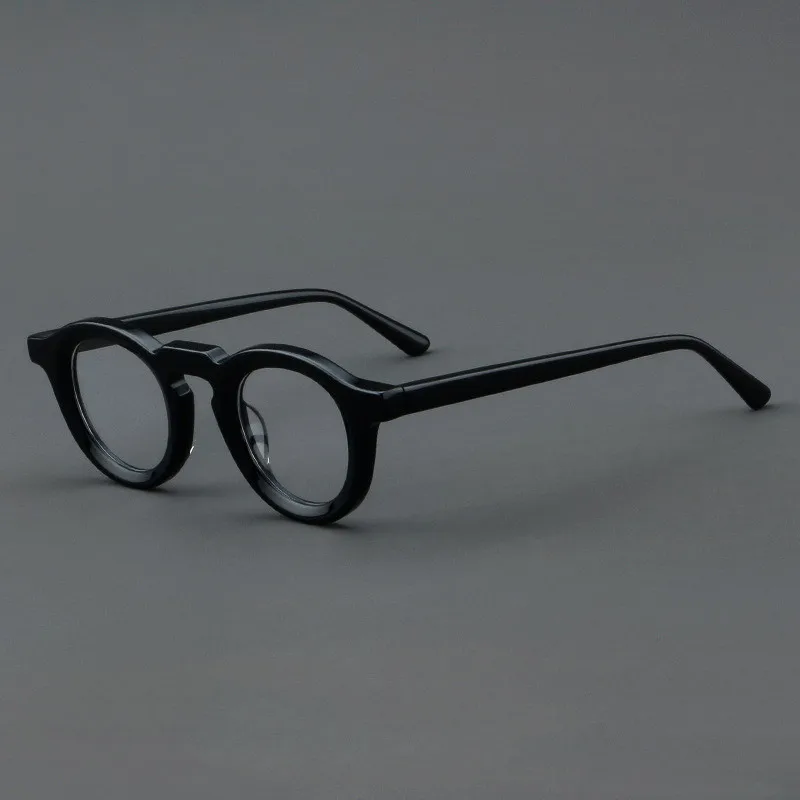 Retro hand-made circular acetate optical glasses frame can be equipped with prescription glasses.