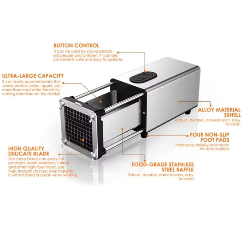 For New Multifunctional Electric Vegetable Cutter Slicer Dicer For Potato French Fries Commercial Household Cutting Machine