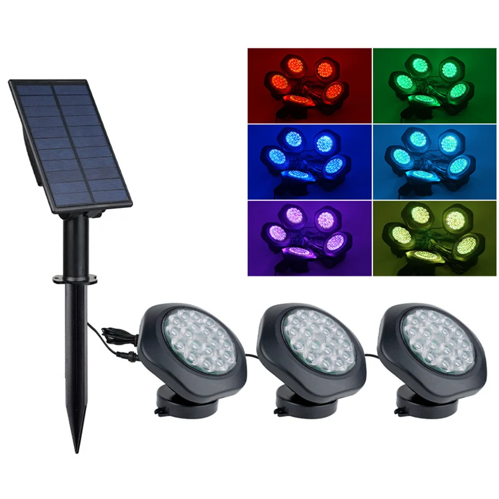 

LED Solar Pond Lights IP68 Waterproof Landscape Underwater Lamp RGB Fountain Light for Aquarium Fishpond Lawn Decoration