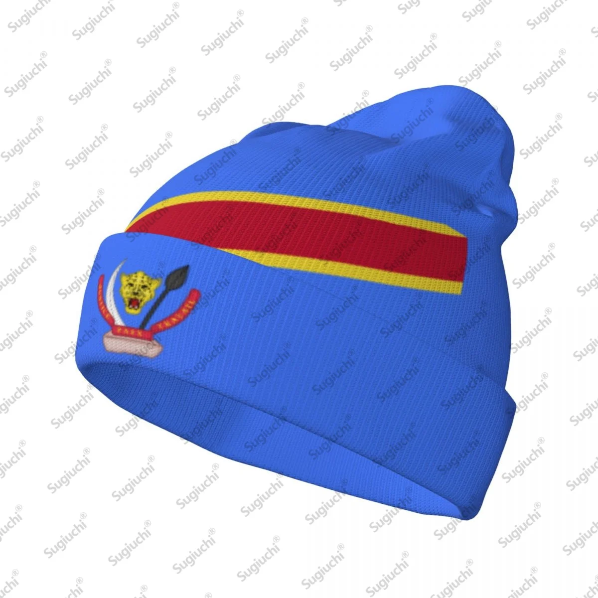 Democratic Republic Of Congo Flag Beanie Hat for Women Men Fashion Knitted Hat Winter Warm Hats Soft Stretchy Ski Beanie Cap