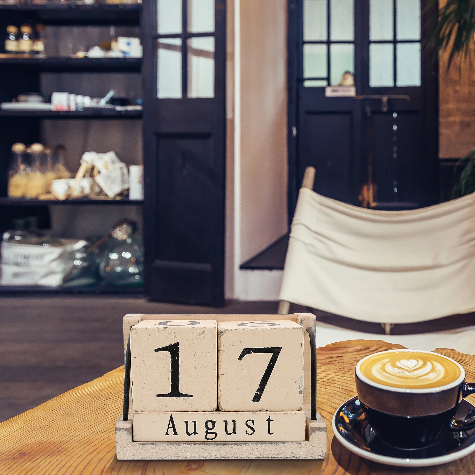 التقويم الدائم الخشبي ريفي ريترو ستايل كتلة مكتب قابلة لإعادة الاستخدام للمنزل مكتب مقهى مطعم ديكور الحرف الخشبية