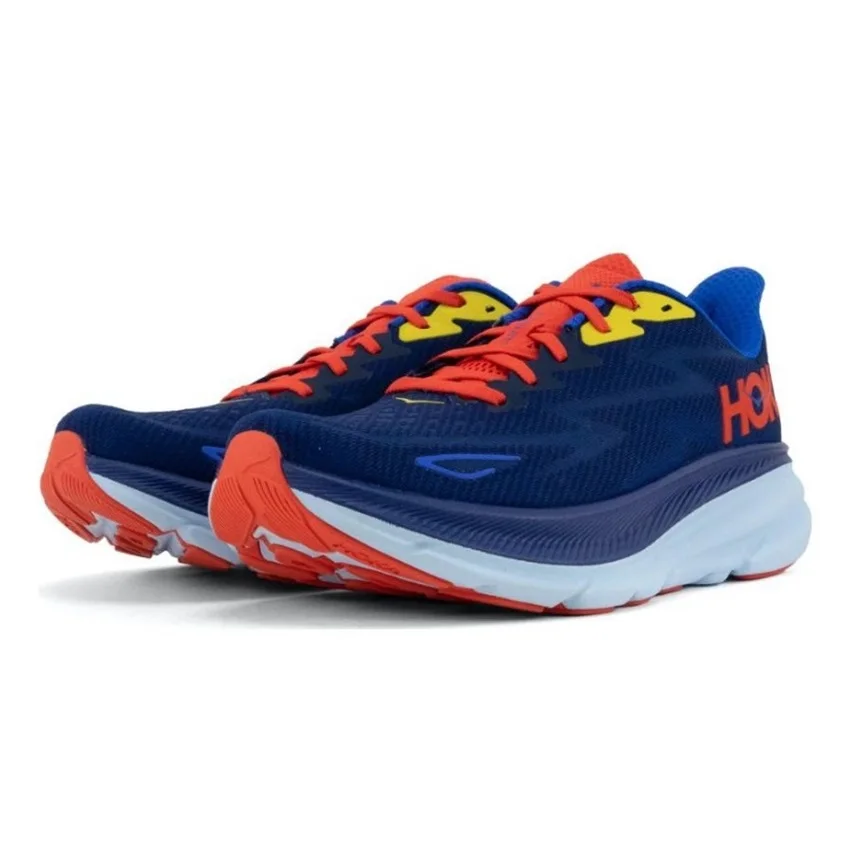 حذاء Hoka One One Clifton 9 Bellwether Blue Walking Classic Sports Shoe حذاء رياضي كاجوال للنساء والرجال