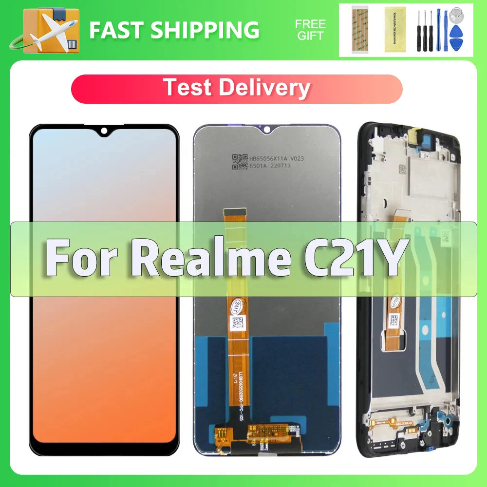 For OPPO Realme C21Y 6.5\'\'For RealmeC21Y RMX3261 RMX3263 LCD Display Touch Screen Digitizer Assembly Replacement