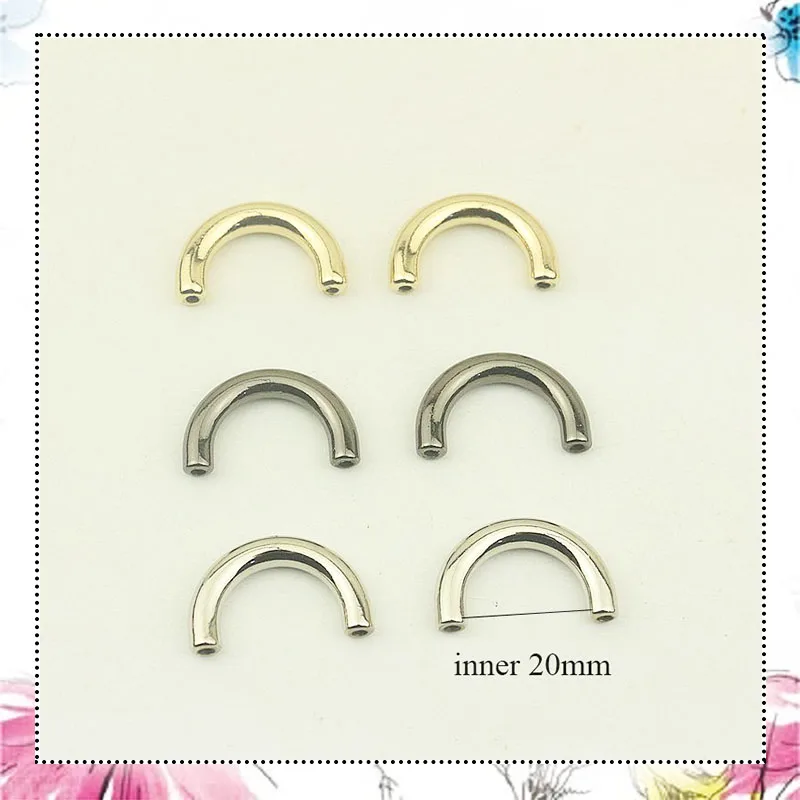 

20Pcs 14x20mm Metal Bag Arch Bridge D Ring Connector Buckles for Handbag Wallet Clips Clasp DIY Decoration Hardware Accessories