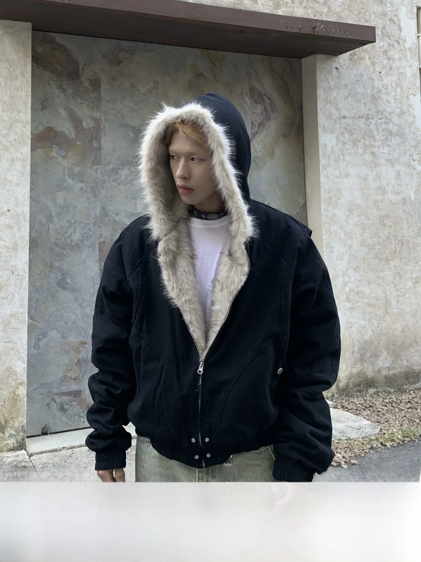 

Thiened Plu Men's Jaet Cleanfit Heavyweight Canvas Cotton Coat American Sle Hooded Hip Hop Trendy Long Sve Casual ...