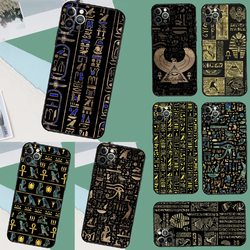 Ancient Egypt Egyptian God Horus Kemetic Heru Case For iPhone 15 14 11 12 13 Pro Max Mini X XS Max XR SE 2022 2020 7 Plus Shell