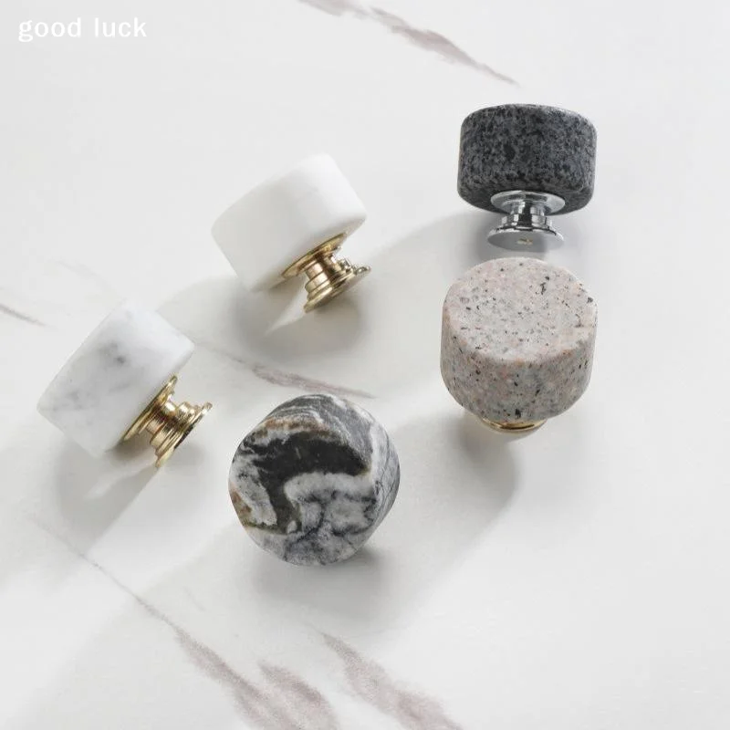 AnswerCylindrical Modern Simple Cabinet Wardrobe Door Handle Drawer Aluminum Alloy Nordic Light Luxury Artificial Marble Handle