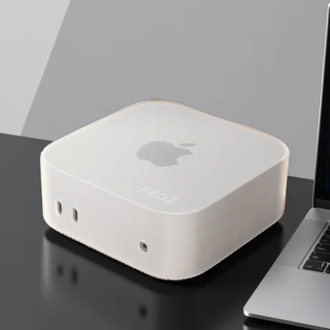 Pzoz para mac mini m4 capa de silicone capa protetora para macmini escudo protetor enseada desktop computador caso à prova de choque caso macio