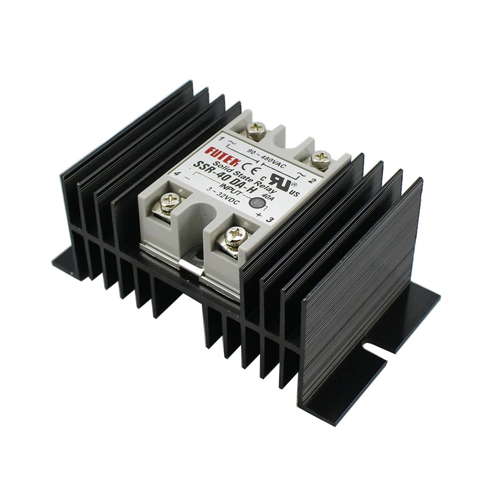 Aluminum Heat Sink Dissipation Radiator Rail Mount Suitable for Single Phase Solid State Relay SSR-40DA 10A 25A 40A 60A 80A SSR