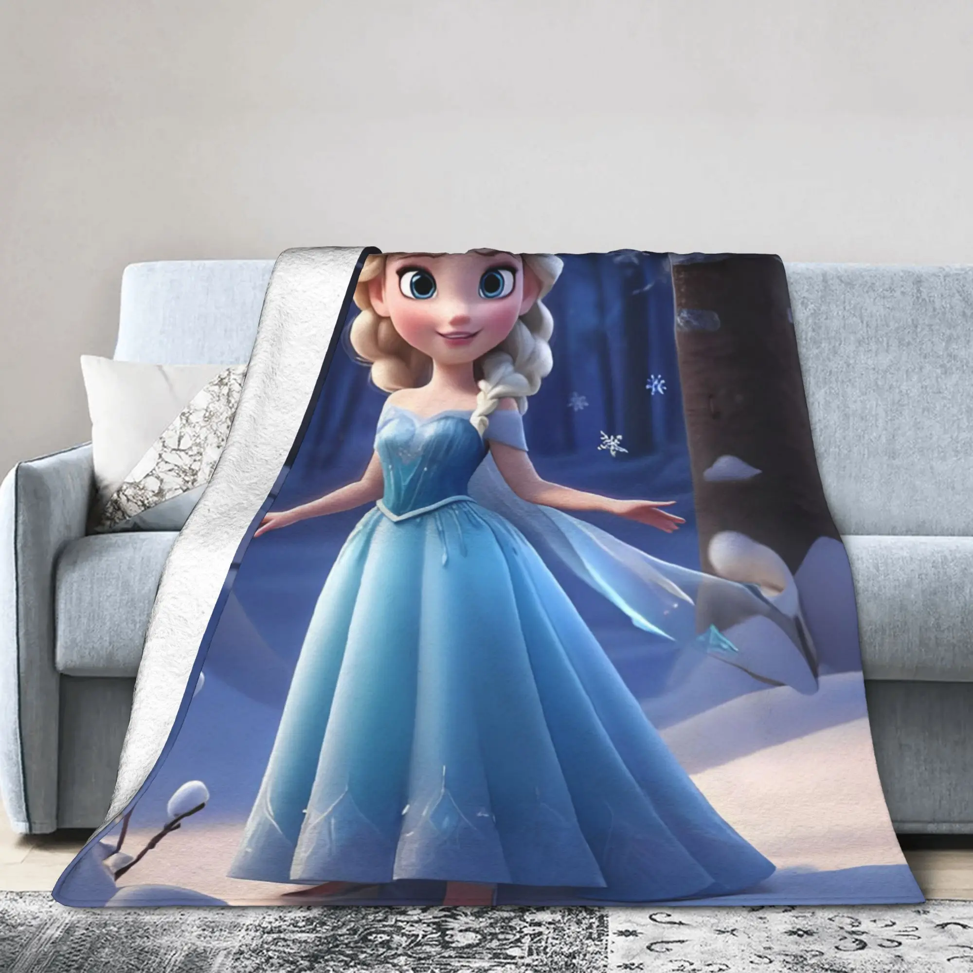 

Одеяло принцессы Эльзы «Холодное сердце» с флисовым принтом «Снежная королева», многофункциональные легкие тонкие пледы для дивана, одеяла для спальни