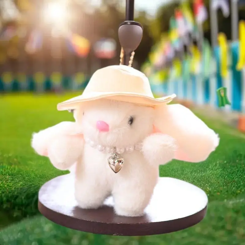 Porte-clés poupée lapin en peluche, peluche lapin de dessin animé mignon, cadeau de fille Adorable, parfait pour la décoration du sac à dos et du sac