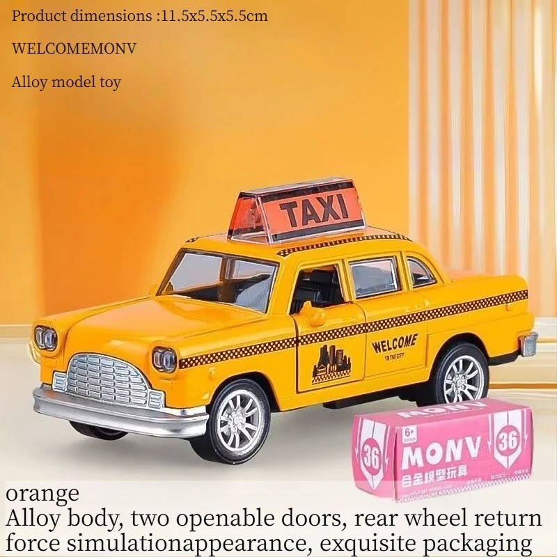 In stock /1:36 alloy taxi simulation car, brand new clearance simulation model, collectible ornament/children's toy