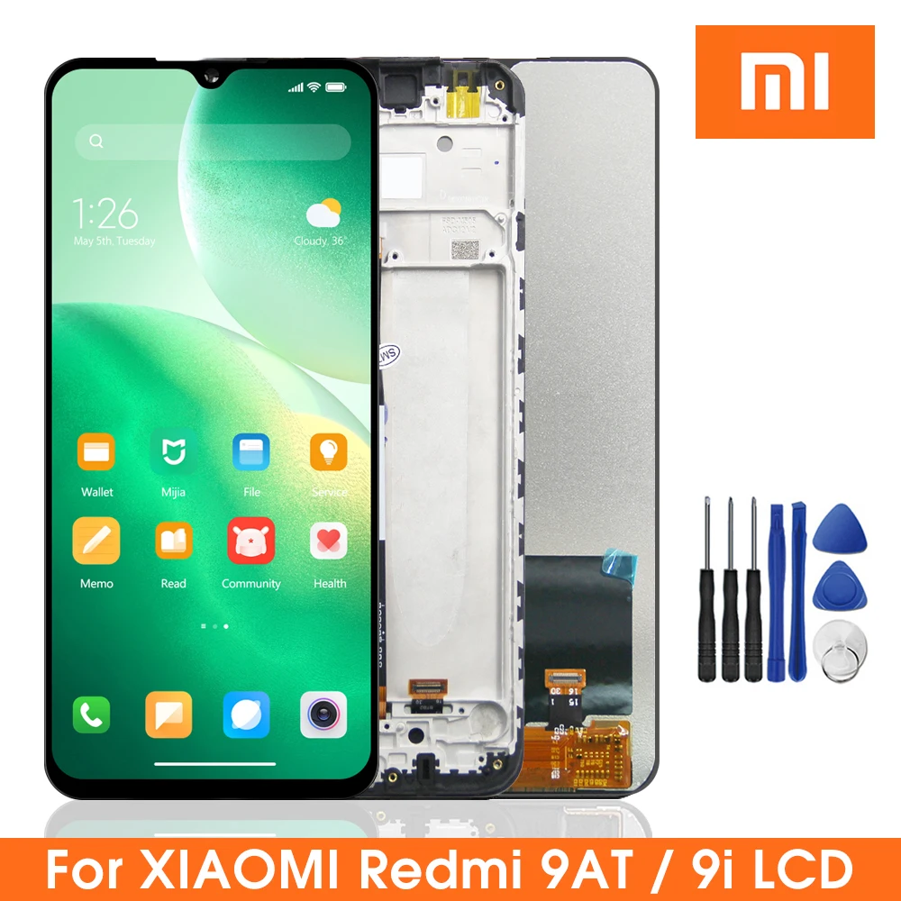 

ЖК-дисплей с рамкой для Xiaomi Redmi 9AT M2006C3LVG, сенсорный экран с дигитайзером в сборе для Xiaomi Redmi 9i, M2006C3LII