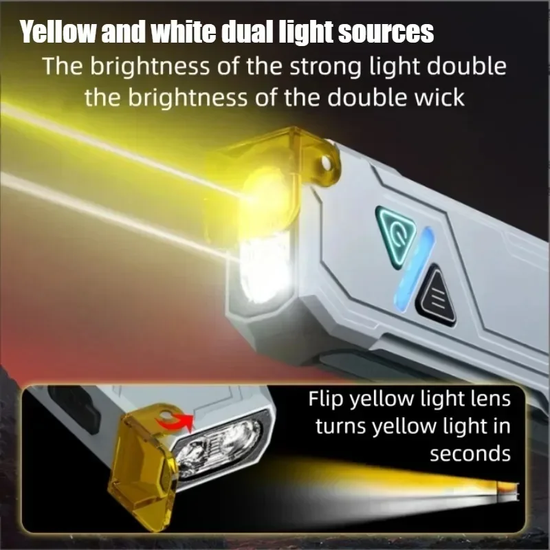 متعدد الألوان التخييم ضوء مرفق مغناطيسي USB قابلة للشحن الألومنيوم البناء الأبيض الأرجواني الضوء الرئيسي 7 ألوان الجانب مصباح