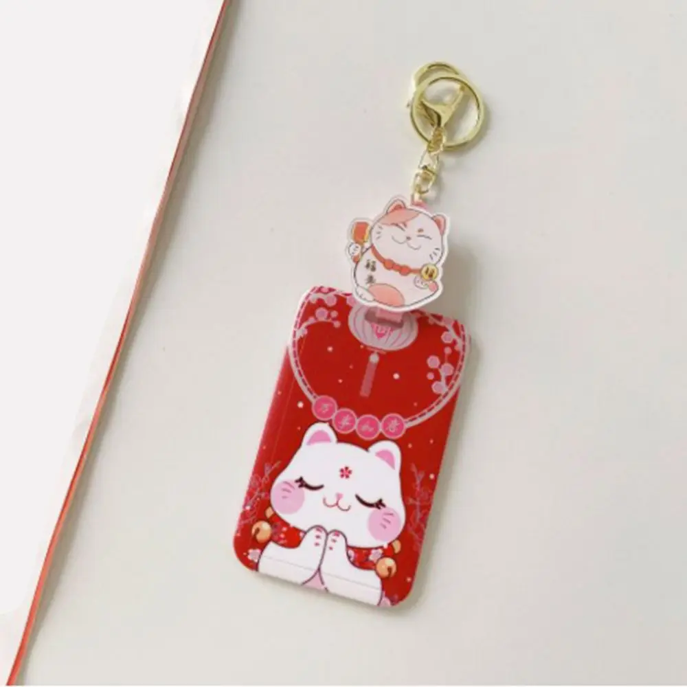 Kawaii Keychain ID Card Card Holders Protection Cover Card Case Retractable