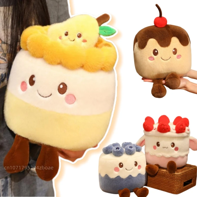 

30cm Kawaii Fun Fruit Cake Plush Doll Pillow Strawberry Blueberry Mango Chocolate Cake Plush Toy Home Decor Gift For Children