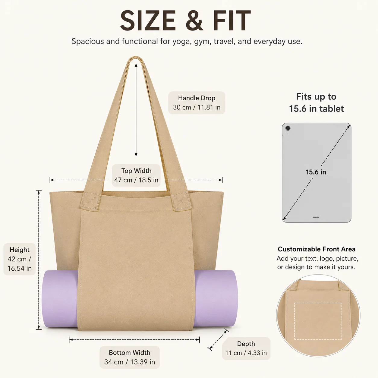 Bolsa de Yoga Grande em Lona c - Yoga Fitness Logo Design avaliação e preço