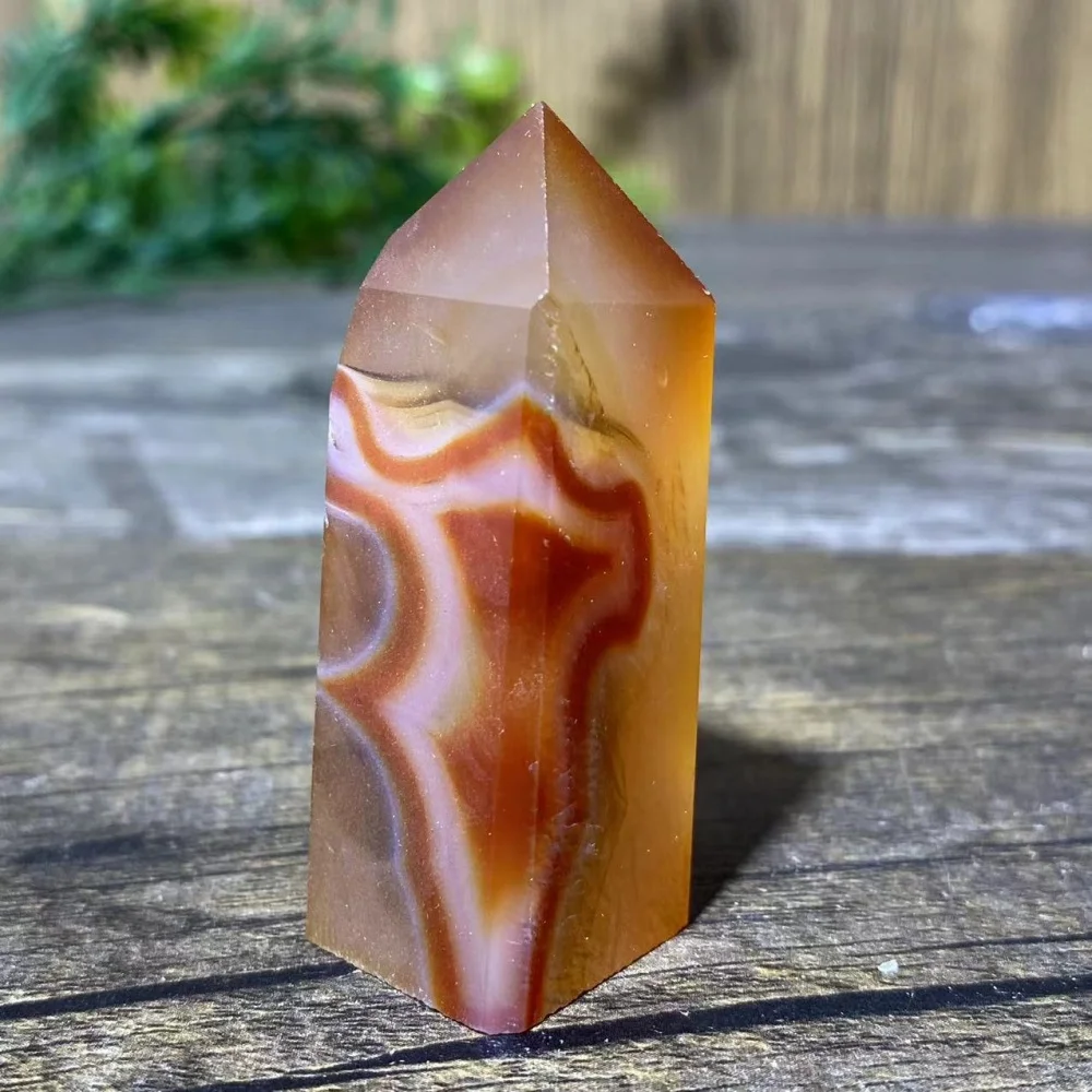Carnelian Red Agate Tower Crystal Natural Stone Wand Healing Meditation Reiki Wicca Wichcraft lace Edge Minerl Home Decoratio