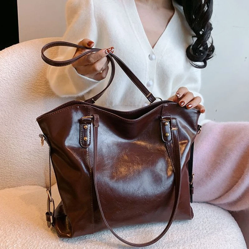 PU Leather Crossbody Bag for Women, Classic Tote Bag with Large Capacity, Suitable for Commuting and Working